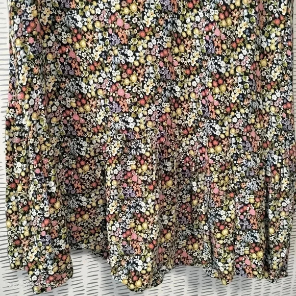 LOFT Size SP Short Sleeves Floral Ruffle Hem Boho Lightweight Short Dress - Picture 6 of 12